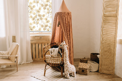 Modern roller blind con un estampado de ramas en tonos amarillos