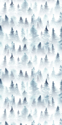 Estor enrollable para ventana con diseño de bosque en la niebla