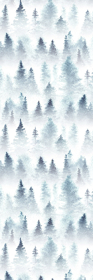 Estor enrollable para ventana con diseño de bosque en la niebla