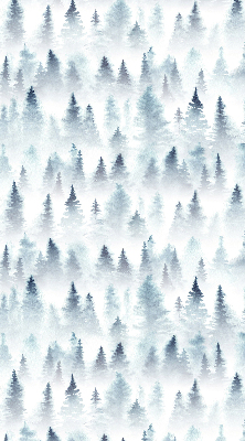 Estor enrollable para ventana con diseño de bosque en la niebla