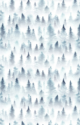 Estor enrollable para ventana con diseño de bosque en la niebla