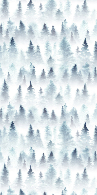 Estor enrollable para ventana con diseño de bosque en la niebla