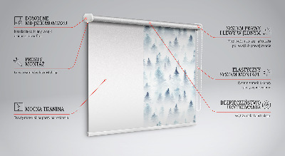 Estor enrollable para ventana con diseño de bosque en la niebla