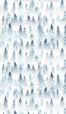 Estor enrollable para ventana con diseño de bosque en la niebla