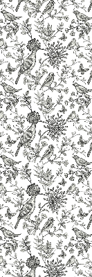 Estor enrollable con estampado de pájaros y plantas