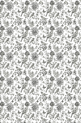 Estor enrollable con estampado de pájaros y plantas