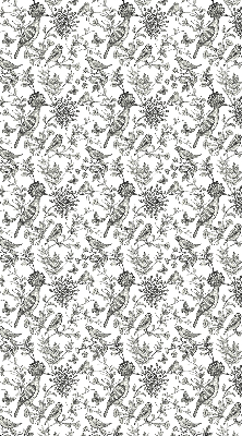 Estor enrollable con estampado de pájaros y plantas