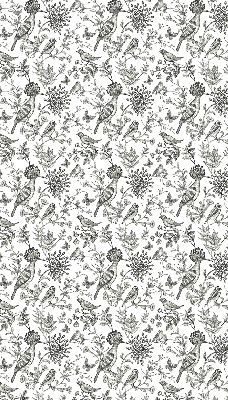 Estor enrollable con estampado de pájaros y plantas