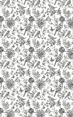 Estor enrollable con estampado de pájaros y plantas