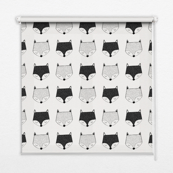 Modern roller blind con dibujos de cabezas de zorro