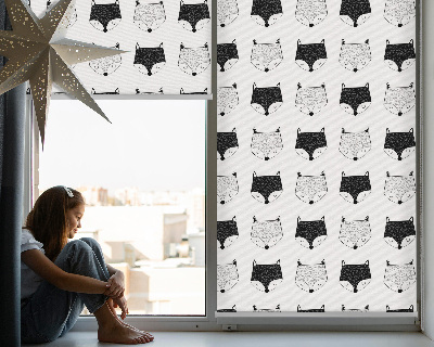 Modern roller blind con dibujos de cabezas de zorro