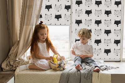 Modern roller blind con dibujos de cabezas de zorro