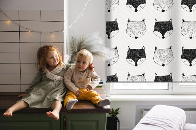 Modern roller blind con dibujos de cabezas de zorro