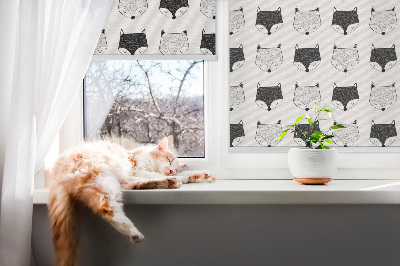 Modern roller blind con dibujos de cabezas de zorro