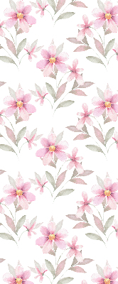 Estor enrollable con estampado de flores rosas