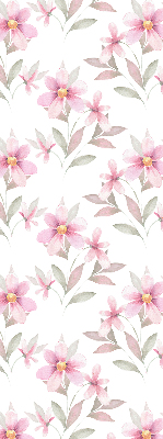 Estor enrollable con estampado de flores rosas