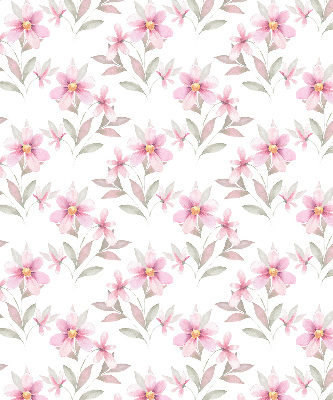 Estor enrollable con estampado de flores rosas