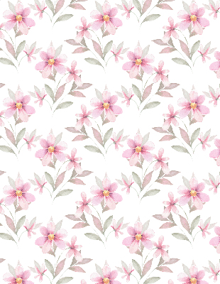 Estor enrollable con estampado de flores rosas