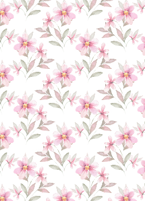 Estor enrollable con estampado de flores rosas