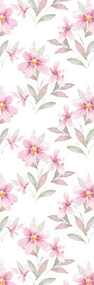 Estor enrollable con estampado de flores rosas