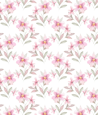 Estor enrollable con estampado de flores rosas