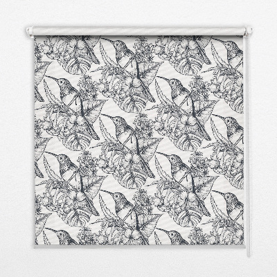 Modern roller blind con flores dibujadas