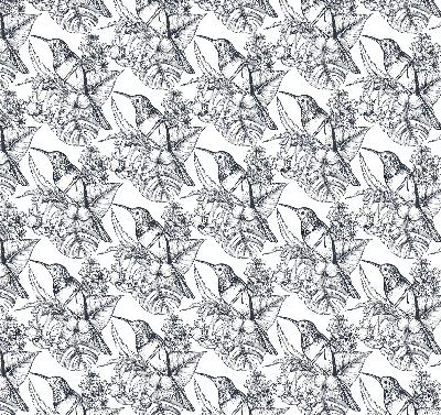 Modern roller blind con flores dibujadas