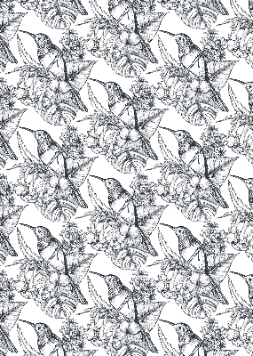 Modern roller blind con flores dibujadas