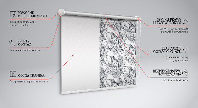 Modern roller blind con flores dibujadas