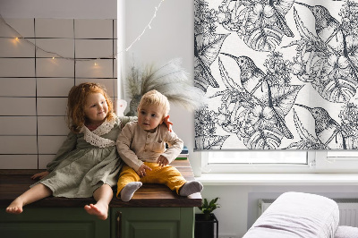Modern roller blind con flores dibujadas