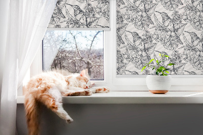 Modern roller blind con flores dibujadas