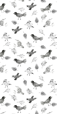 Modern roller blind con dibujos de pájaros y hojas
