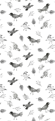 Modern roller blind con dibujos de pájaros y hojas
