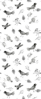 Modern roller blind con dibujos de pájaros y hojas