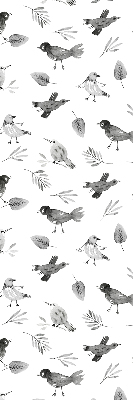 Modern roller blind con dibujos de pájaros y hojas