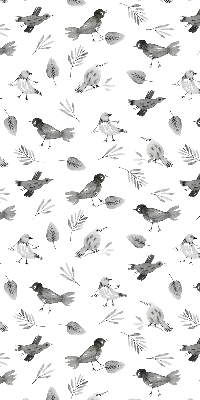 Modern roller blind con dibujos de pájaros y hojas