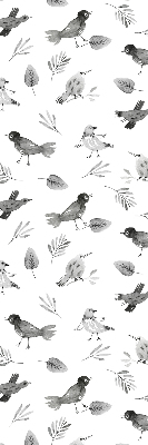 Modern roller blind con dibujos de pájaros y hojas