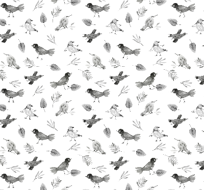 Modern roller blind con dibujos de pájaros y hojas