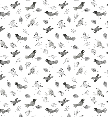 Modern roller blind con dibujos de pájaros y hojas