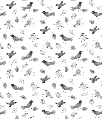 Modern roller blind con dibujos de pájaros y hojas