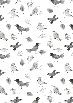 Modern roller blind con dibujos de pájaros y hojas