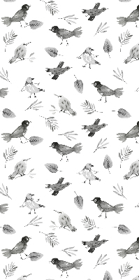 Modern roller blind con dibujos de pájaros y hojas