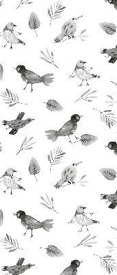 Modern roller blind con dibujos de pájaros y hojas