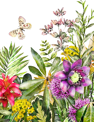 Estor enrollable para ventana con estampado de flores