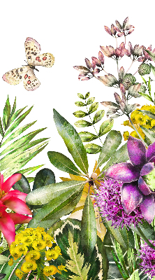 Estor enrollable para ventana con estampado de flores