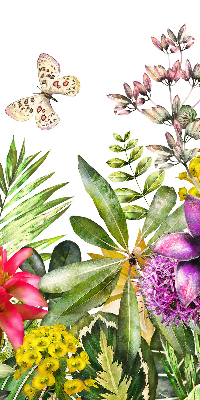 Estor enrollable para ventana con estampado de flores