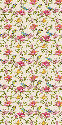 Modern roller blind con estampado de pájaros y flores