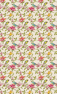 Modern roller blind con estampado de pájaros y flores