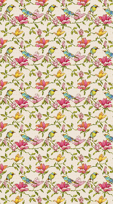 Modern roller blind con estampado de pájaros y flores