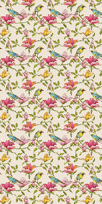 Modern roller blind con estampado de pájaros y flores
